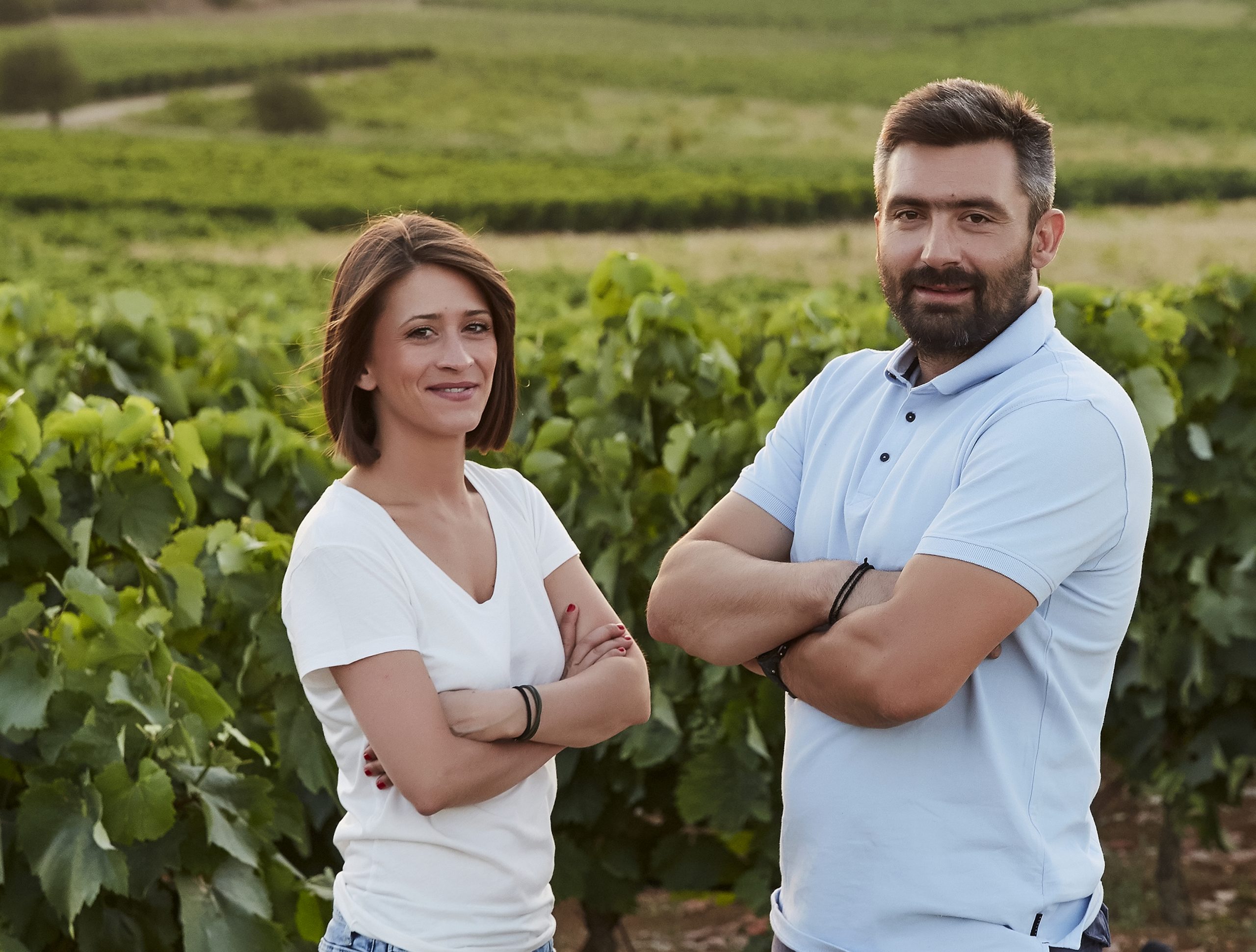 Katerina & Sotiris Bosinakis in the vineyards